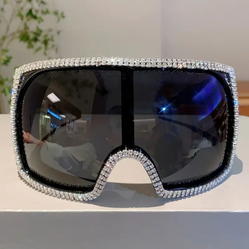4 FOR $100 - Rhinestone Embellished Black Sunglasses